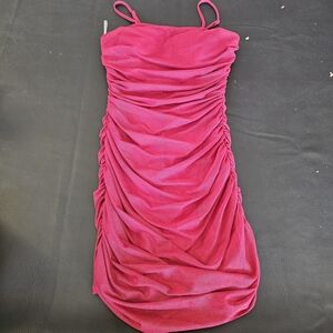 Elegant Pink Ruched Dress